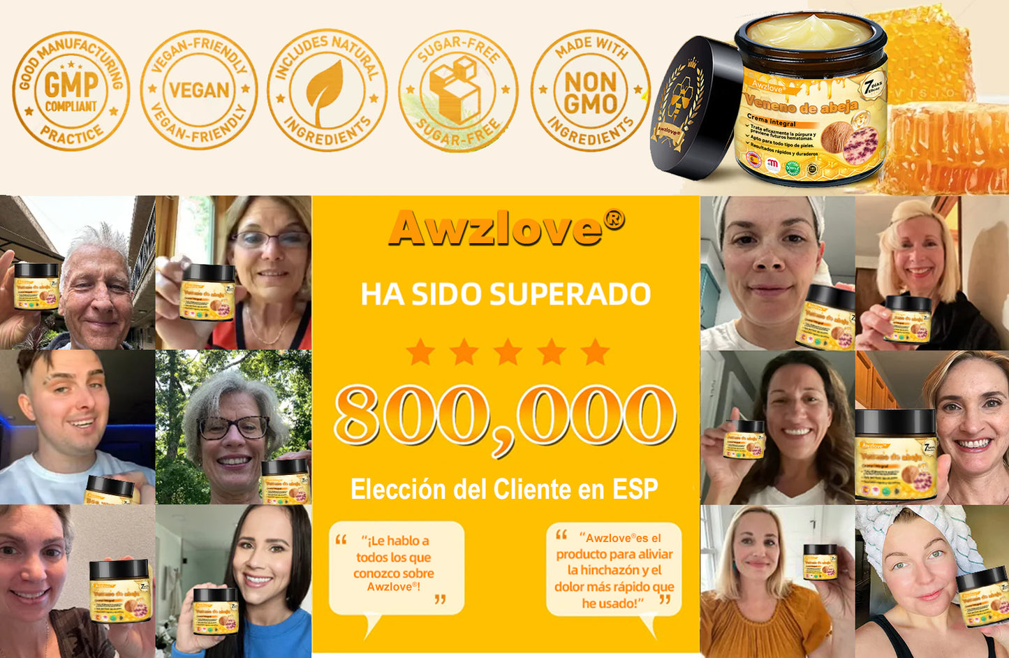 Hecho y enviado desde España✅ AWZLOVE® Crema Integral de Veneno de Abeja🔥 ¡ÚLTIMO DÍA con 80% de DESCUENTO!☘️