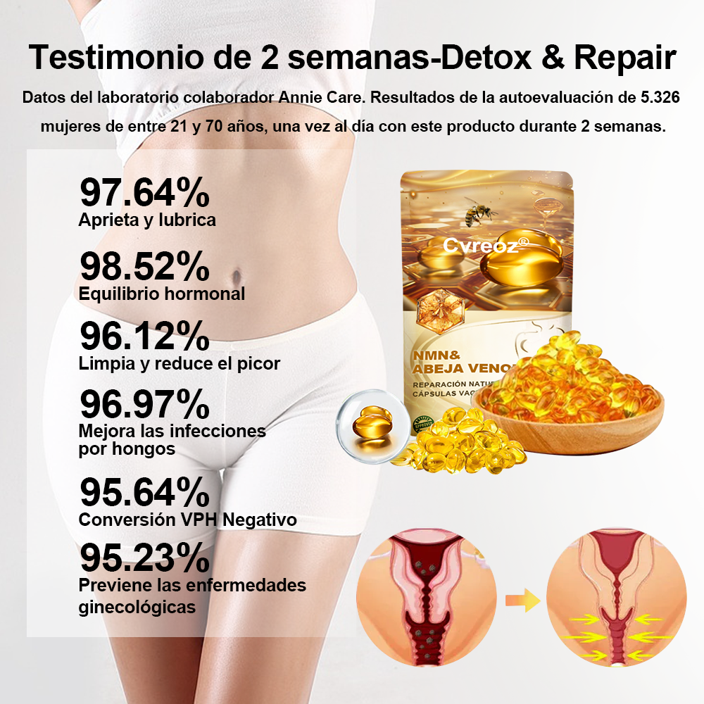 𝐂𝐯𝐫𝐞𝐨𝐳® Cápsulas Vaginales Naturales Reparadoras con Veneno de Abeja y NMN👩‍❤️‍👩[𝐅𝐨𝐫 𝐚𝐥𝐥 𝐯𝐚𝐠𝐢𝐧𝐚𝐥 𝐚𝐧𝐝 𝐡𝐨𝐫𝐦𝐨𝐧𝐚𝐥 𝐩𝐫𝐨𝐛𝐥𝐞𝐦𝐬]👩‍❤️‍👩